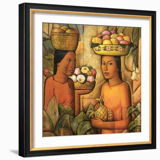 Mujeres Con Frutas-Alfredo Ramos Martinez-Framed Art Print