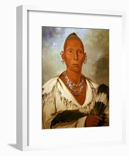 Múk-A-Tah-Mish-O-Káh-Kaik, Black Hawk, Prominent Sac Chief-George Catlin-Framed Art Print