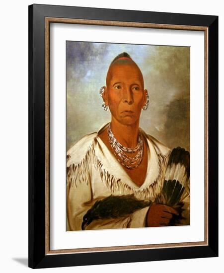 Múk-A-Tah-Mish-O-Káh-Kaik, Black Hawk, Prominent Sac Chief-George Catlin-Framed Art Print