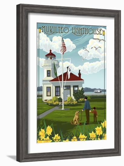 Mukilteo Lighthouse - Mukilteo, Washington-Lantern Press-Framed Art Print