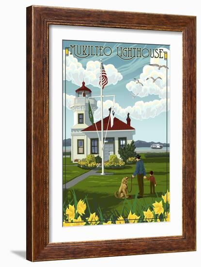 Mukilteo Lighthouse - Mukilteo, Washington-Lantern Press-Framed Art Print