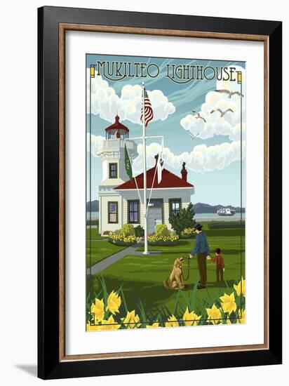 Mukilteo Lighthouse - Mukilteo, Washington-Lantern Press-Framed Art Print