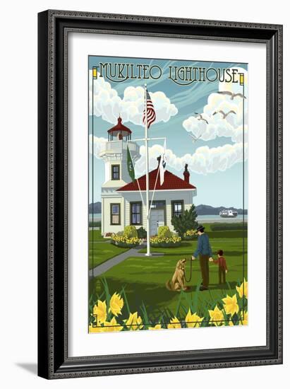 Mukilteo Lighthouse - Mukilteo, Washington-Lantern Press-Framed Art Print