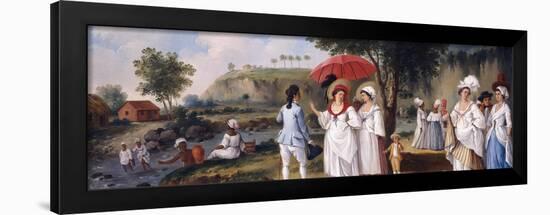 Mulatto Women on the Banks of the River Roseau, Dominica-Agostino Brunias-Framed Giclee Print