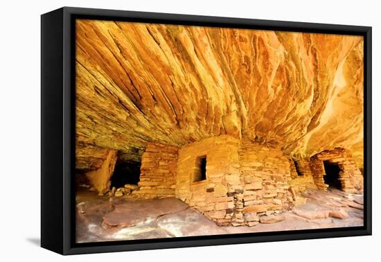 Mule Canyons House on Fire Ruin, Anasazi Ruins, Cedar Mesa, Utah-Richard Wright-Framed Premier Image Canvas