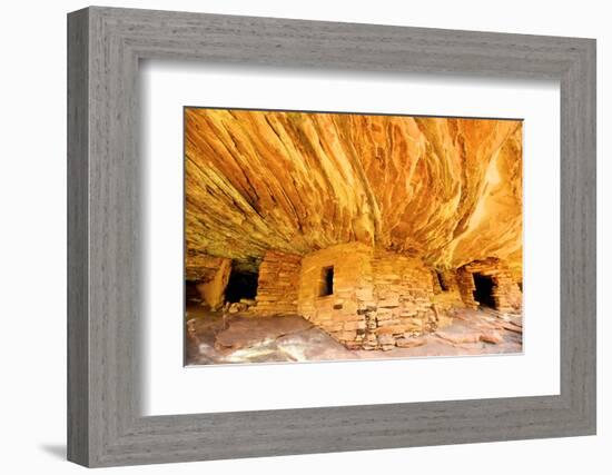 Mule Canyons House on Fire Ruin, Anasazi Ruins, Cedar Mesa, Utah-Richard Wright-Framed Photographic Print