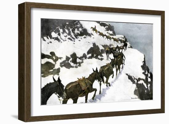 Mule Train Going to the Silver Mines of Colorado-null-Framed Giclee Print