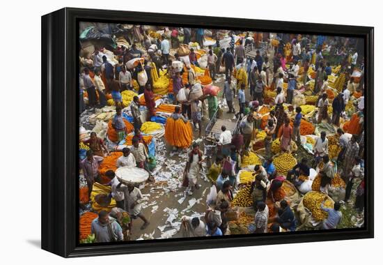 Mullik Ghat Flower Market, Kolkata (Calcutta), West Bengal, India, Asia-Bruno Morandi-Framed Premier Image Canvas