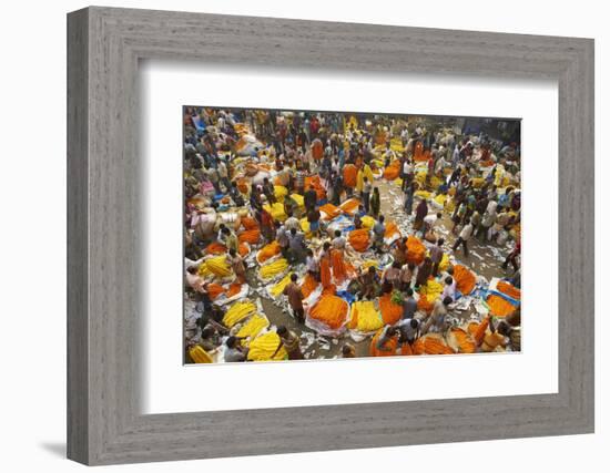 Mullik Ghat Flower Market, Kolkata (Calcutta), West Bengal, India, Asia-Bruno Morandi-Framed Photographic Print