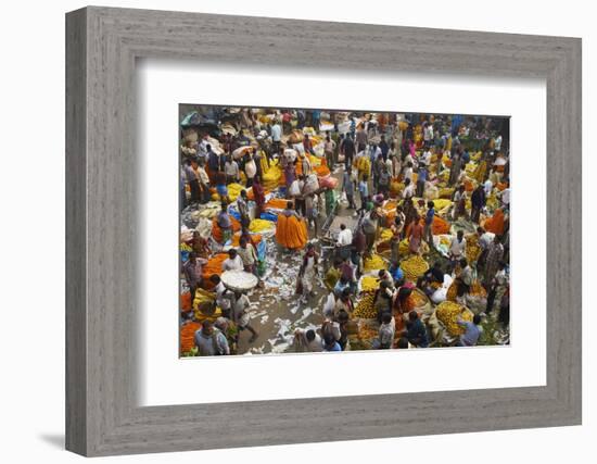 Mullik Ghat Flower Market, Kolkata (Calcutta), West Bengal, India, Asia-Bruno Morandi-Framed Photographic Print