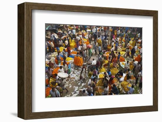 Mullik Ghat Flower Market, Kolkata (Calcutta), West Bengal, India, Asia-Bruno Morandi-Framed Photographic Print