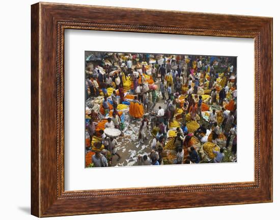 Mullik Ghat Flower Market, Kolkata (Calcutta), West Bengal, India, Asia-Bruno Morandi-Framed Photographic Print