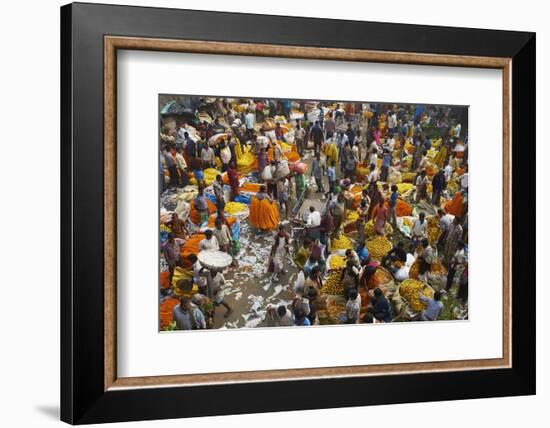 Mullik Ghat Flower Market, Kolkata (Calcutta), West Bengal, India, Asia-Bruno Morandi-Framed Photographic Print