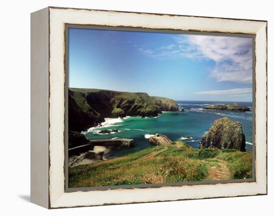 Mullion Cove in Cornwall-null-Framed Premier Image Canvas