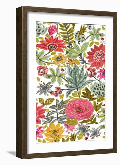 Multi Bloom Floral I-Karen Fields-Framed Art Print