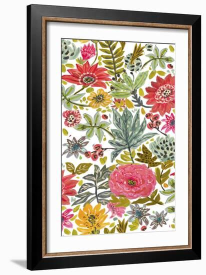 Multi Bloom Floral I-Karen Fields-Framed Art Print