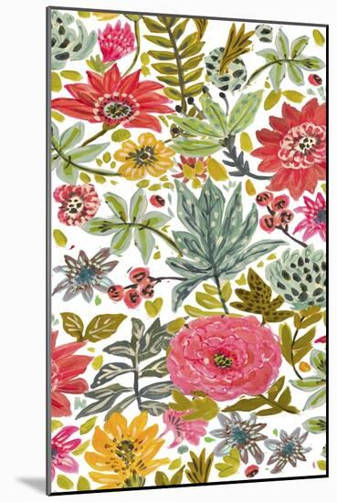 Multi Bloom Floral I-Karen Fields-Mounted Art Print