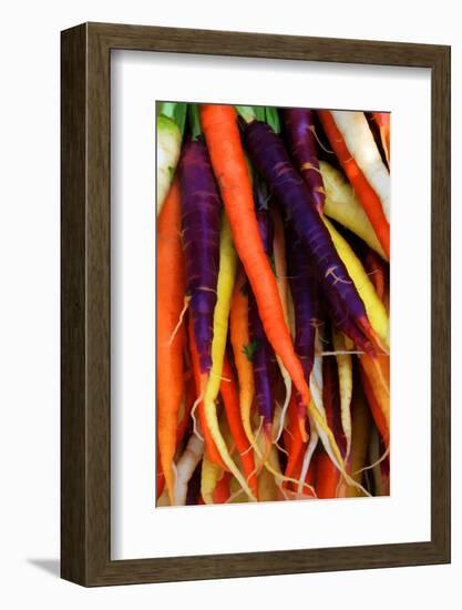 Multi Colored Carrots at a Farmer's Market in Savannah, Georgia, USA-Joanne Wells-Framed Photographic Print