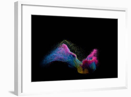 Multi-Colored Sand Against Black Background-Antonioiacobelli-Framed Photographic Print