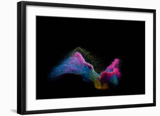 Multi-Colored Sand Against Black Background-Antonioiacobelli-Framed Photographic Print