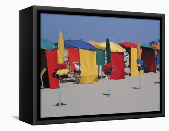 Multi-Coloured Beach Tents and Umbrellas, Deauville, Calvados, Normandy, France-David Hughes-Framed Premier Image Canvas