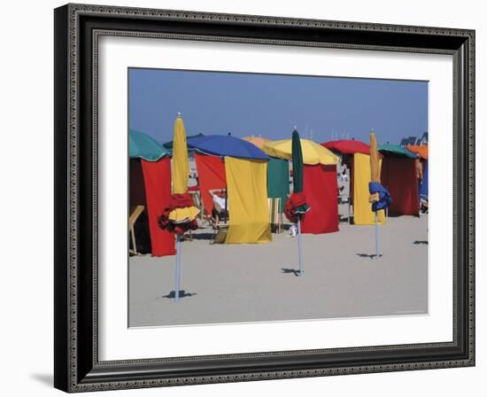 Multi-Coloured Beach Tents and Umbrellas, Deauville, Calvados, Normandy, France-David Hughes-Framed Photographic Print