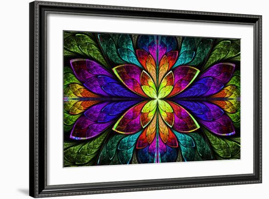 Multicolor Beautiful Fractal Pattern-velirina-Framed Art Print