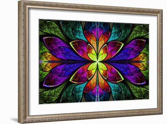 Multicolor Beautiful Fractal Pattern-velirina-Framed Art Print