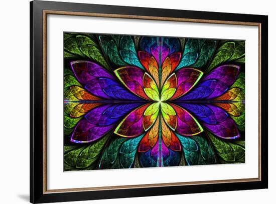 Multicolor Beautiful Fractal Pattern-velirina-Framed Art Print