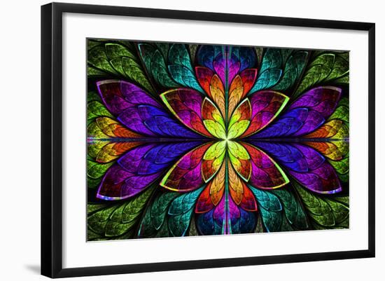 Multicolor Beautiful Fractal Pattern-velirina-Framed Art Print