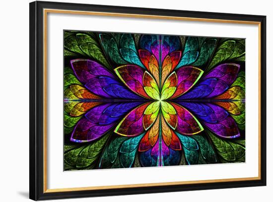 Multicolor Beautiful Fractal Pattern-velirina-Framed Art Print