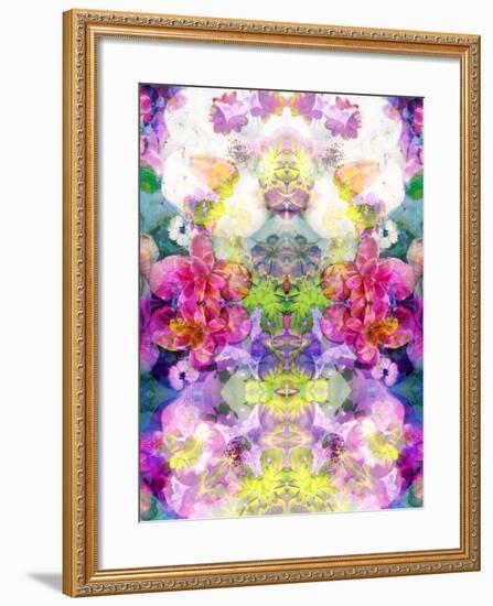 Multicolor Blossoms in Water Ornament Symmetri-Alaya Gadeh-Framed Photographic Print