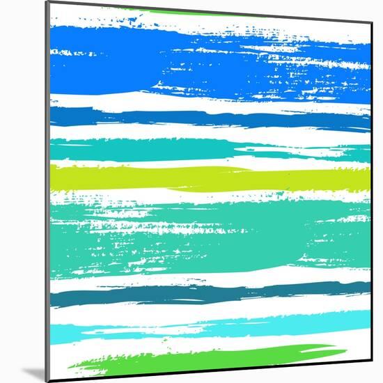 Multicolor Striped Pattern with Brushed Lines-tukkki-Mounted Art Print