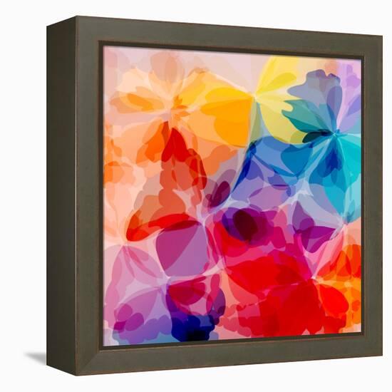 Multicolored Background Watercolor Painting-epic44-Framed Stretched Canvas