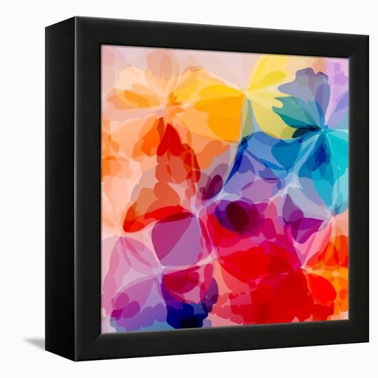 Multicolored Background Watercolor Painting-epic44-Framed Stretched Canvas