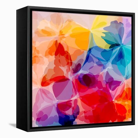 Multicolored Background Watercolor Painting-epic44-Framed Stretched Canvas
