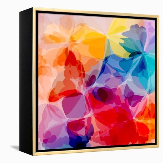 Multicolored Background Watercolor Painting-epic44-Framed Stretched Canvas