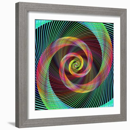 Multicolored Spiral Fractal Design Background-David Zydd-Framed Photographic Print