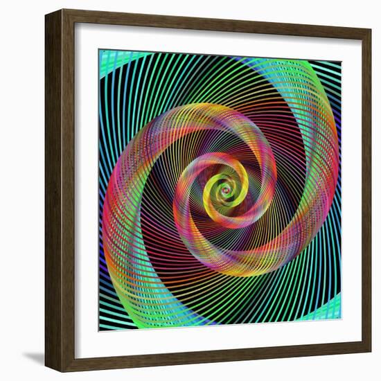 Multicolored Spiral Fractal Design Background-David Zydd-Framed Photographic Print