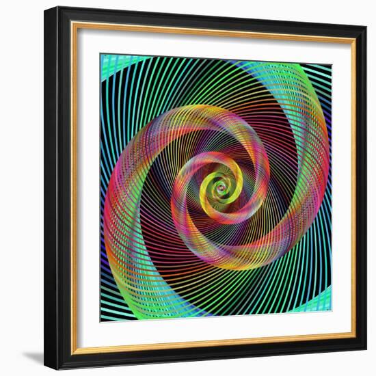 Multicolored Spiral Fractal Design Background-David Zydd-Framed Photographic Print