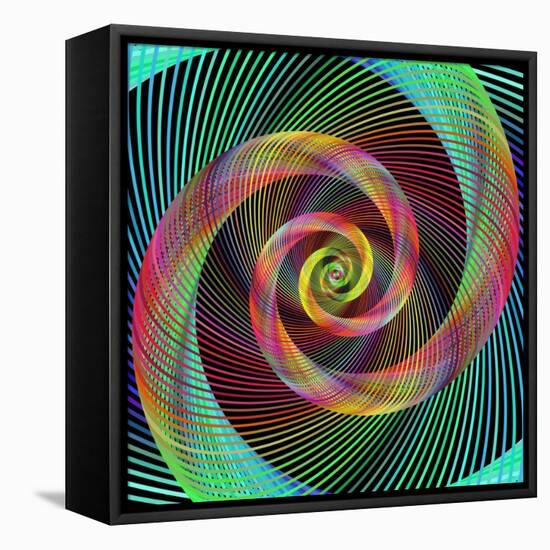 Multicolored Spiral Fractal Design Background-David Zydd-Framed Premier Image Canvas