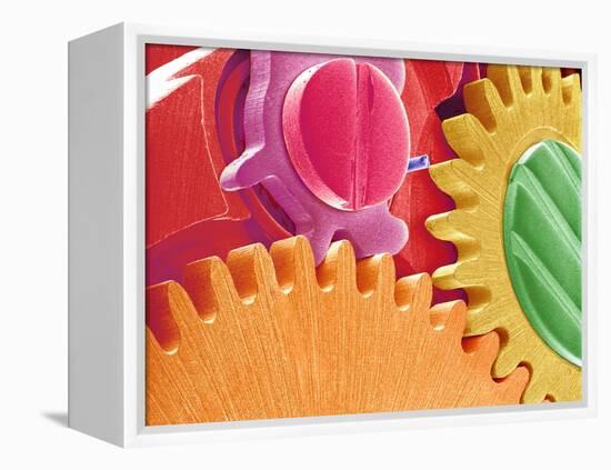 Multicolored Watch Gears-Micro Discovery-Framed Premier Image Canvas