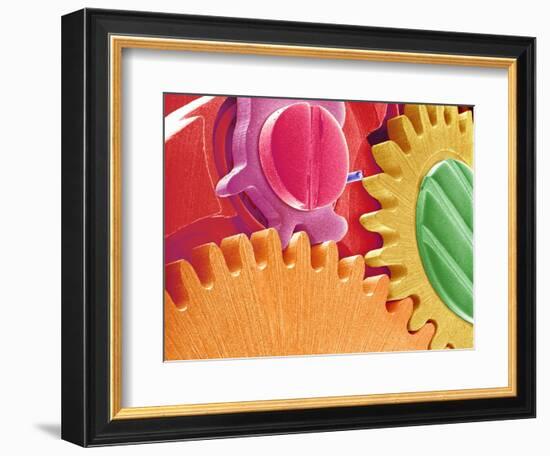 Multicolored Watch Gears-Micro Discovery-Framed Photographic Print