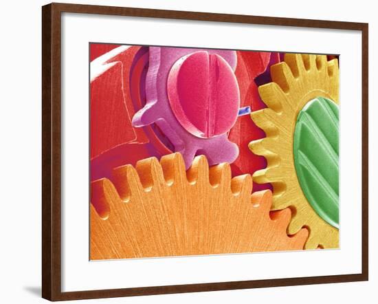 Multicolored Watch Gears-Micro Discovery-Framed Photographic Print