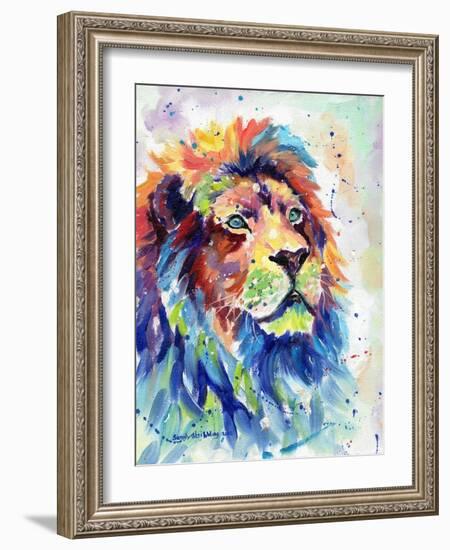 Multicolour Lion-Sarah Stribbling-Framed Art Print