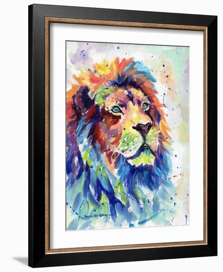 Multicolour Lion-Sarah Stribbling-Framed Art Print