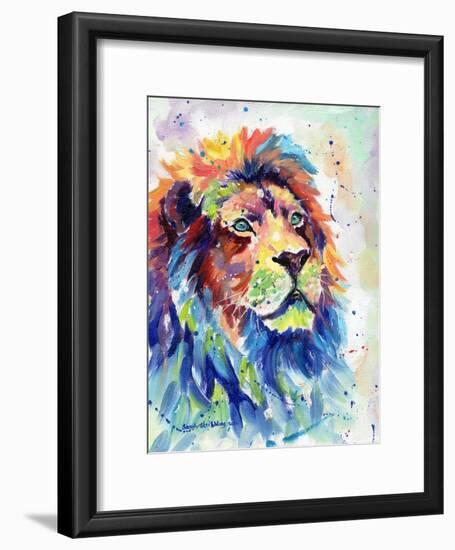 Multicolour Lion-Sarah Stribbling-Framed Art Print