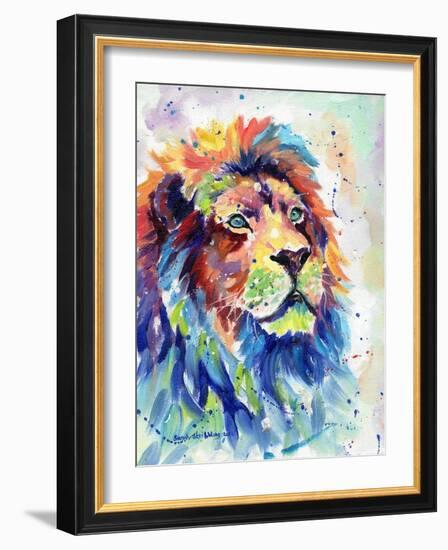 Multicolour Lion-Sarah Stribbling-Framed Art Print