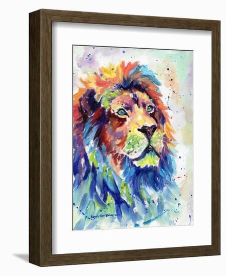 Multicolour Lion-Sarah Stribbling-Framed Art Print