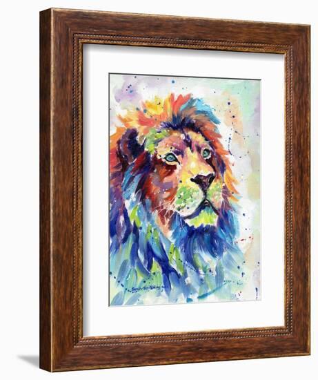 Multicolour Lion-Sarah Stribbling-Framed Art Print